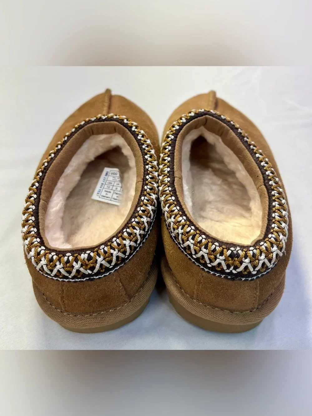 UGG Kids Chestnut Suede Slip-On Clog with Braided Trim